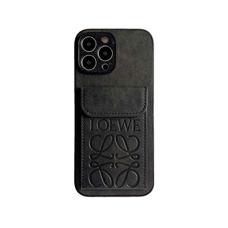 Luksus iPhone-etui med kortholder Brun-LZP241448
