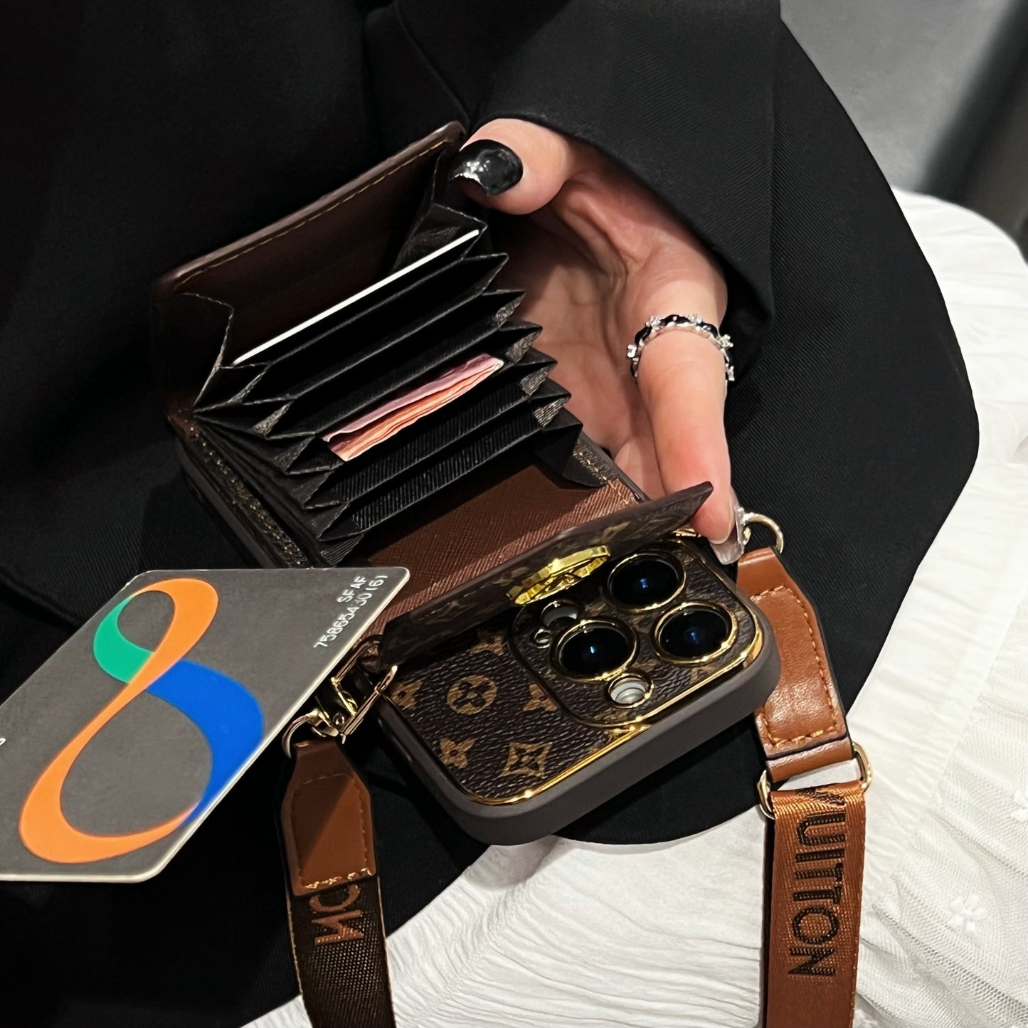 Klassisk luksus kortholder iPhone etui