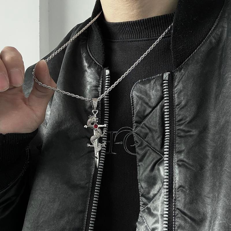Dragon Sword Titanium Steel Necklace