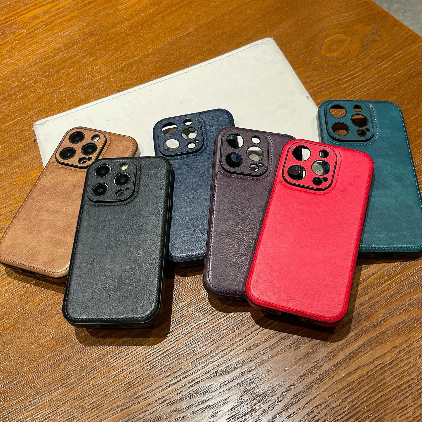 Premium Vintage Leather iPhone Case – Soft Touch Shockproof Protective Cover