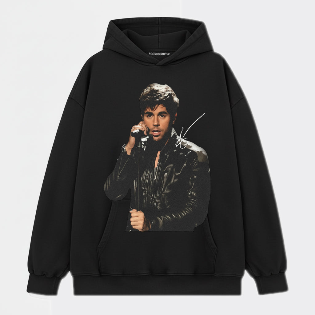 MaisonNeuve Washed Edgy Street Tee – Singer Stage Portrait Water Washed Charcoal