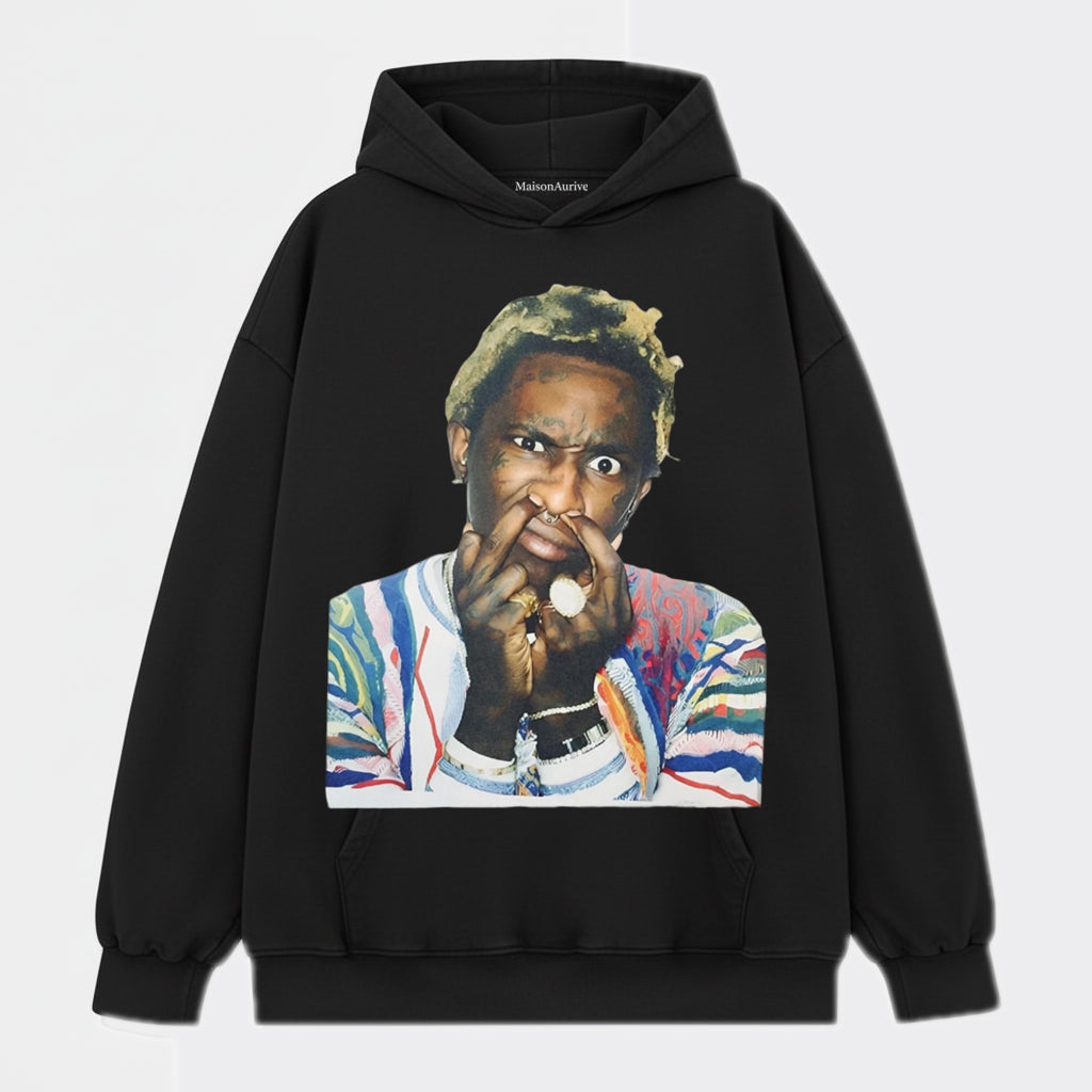 טי גרפי של MaisonAurive Washed Hip Hop Icon - בהשראת בריון צעיר