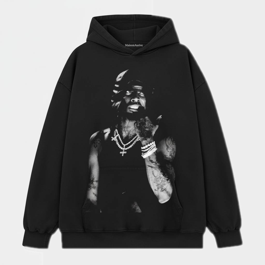 MaisonAurive Washed Hip-Hop Tee – Black | White | Waterwashed Grey - PLAYBOI CARTI TEE