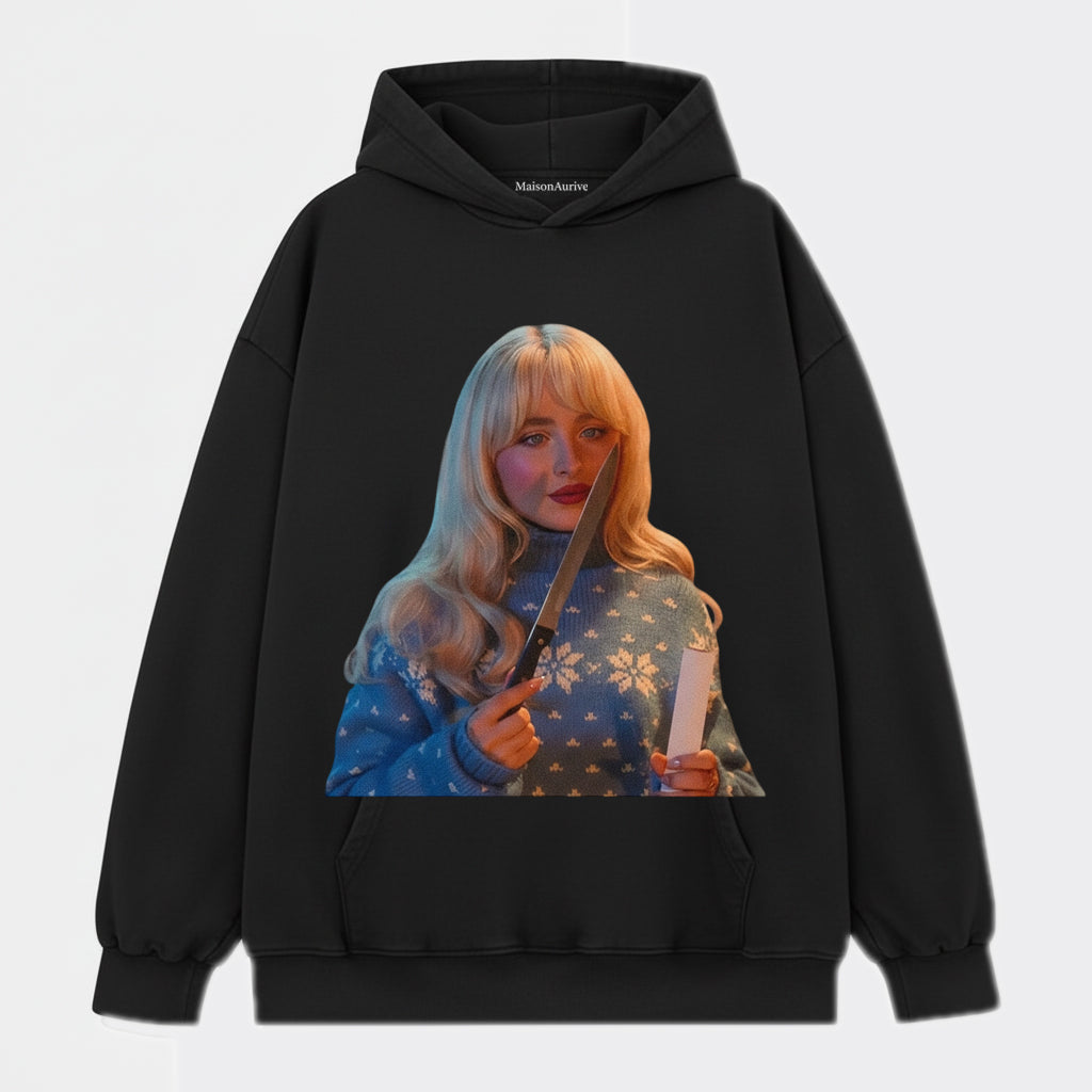 חולצת היפ-הופ מכובסת של MaisonAurive שחור/שטיפת מים - בגדי רחוב גרפיים עם ניגודיות חגיגית עצבנית