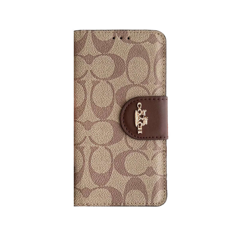 Klassisk iPhone Case Læder Flip Case med kortholder Sort