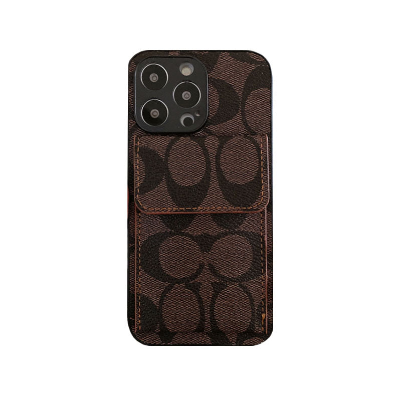 Klassisk iPhone-etui med pung lysebrun-HP240513