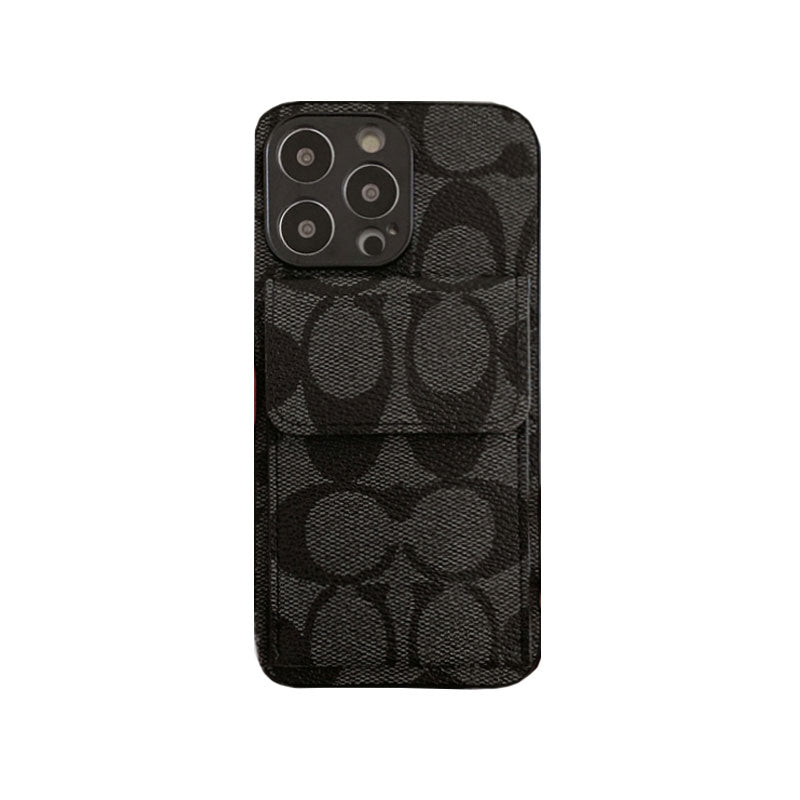 Klassisk iPhone-etui med pung lysebrun-HP240513