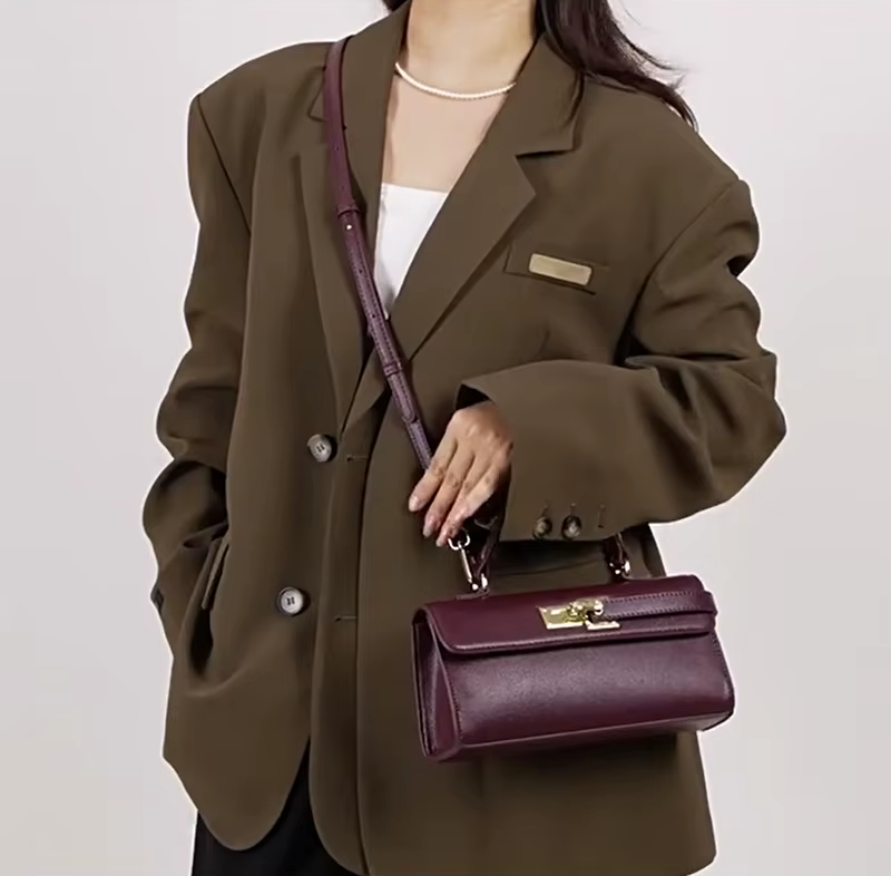 奢華品牌鎖扣設計女式手提包高端大容量手提包時尚斜背包精緻單肩手提包A123