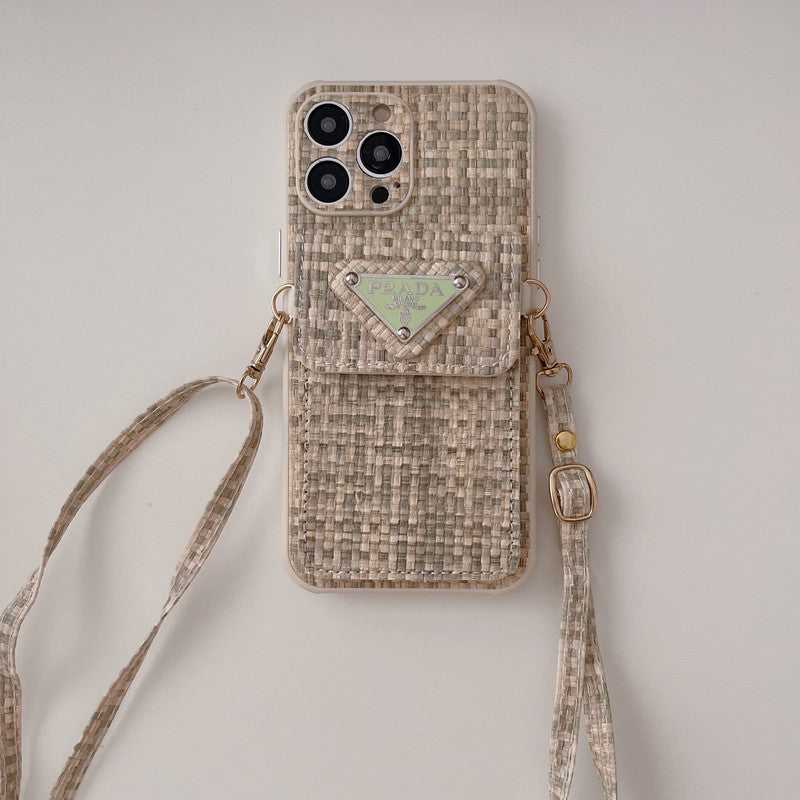 Luxury Weave Card Bag Crossbody iPhone etui