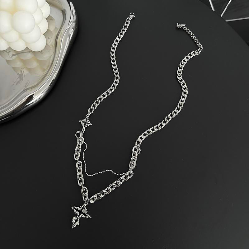 Molten Cross Titanium Necklace