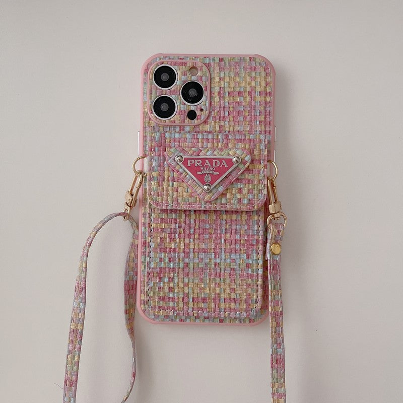 Luxury Weave Card Bag Crossbody iPhone etui