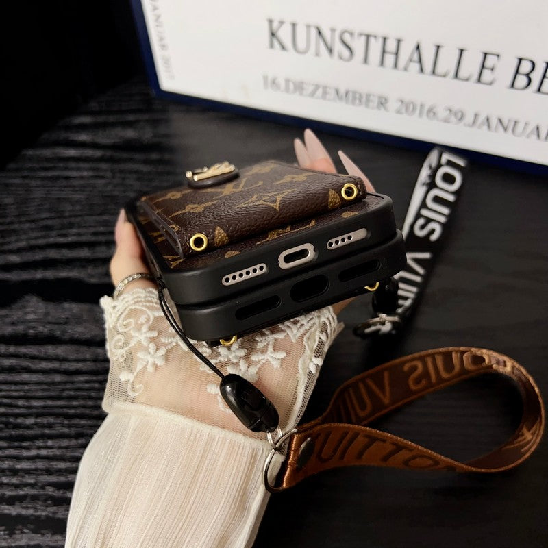 Luksus klassisk farve Crossbody iPhone etui