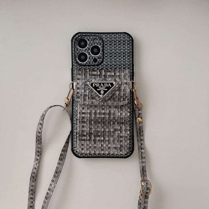 Luxury Weave Card Bag Crossbody iPhone etui