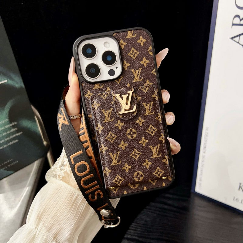 Luksus klassisk farve Crossbody iPhone etui