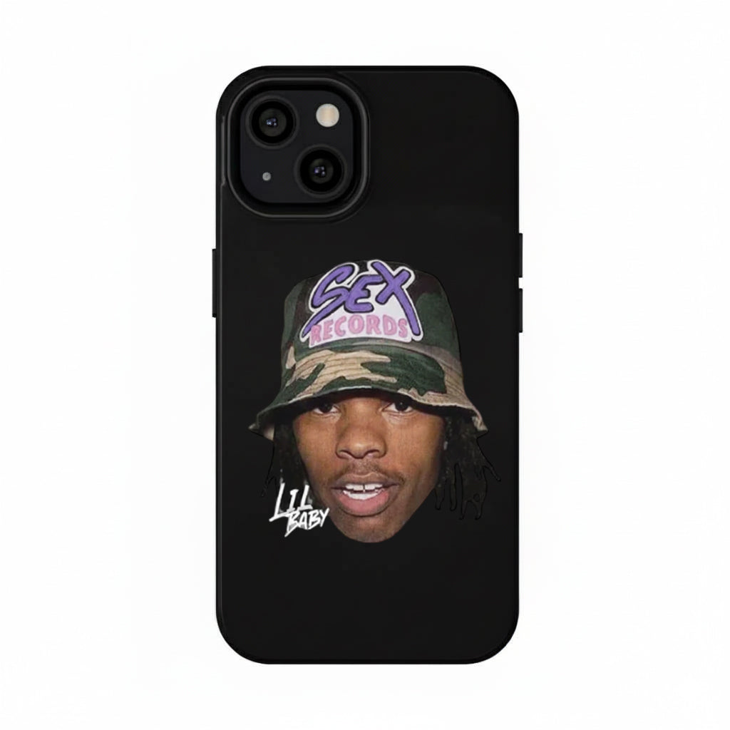 3D Lenticular Magsafe Phone Case - Dynamic Lil Baby Dual Design (Angle-Shifting Portrait & Bling Hand Visuals)