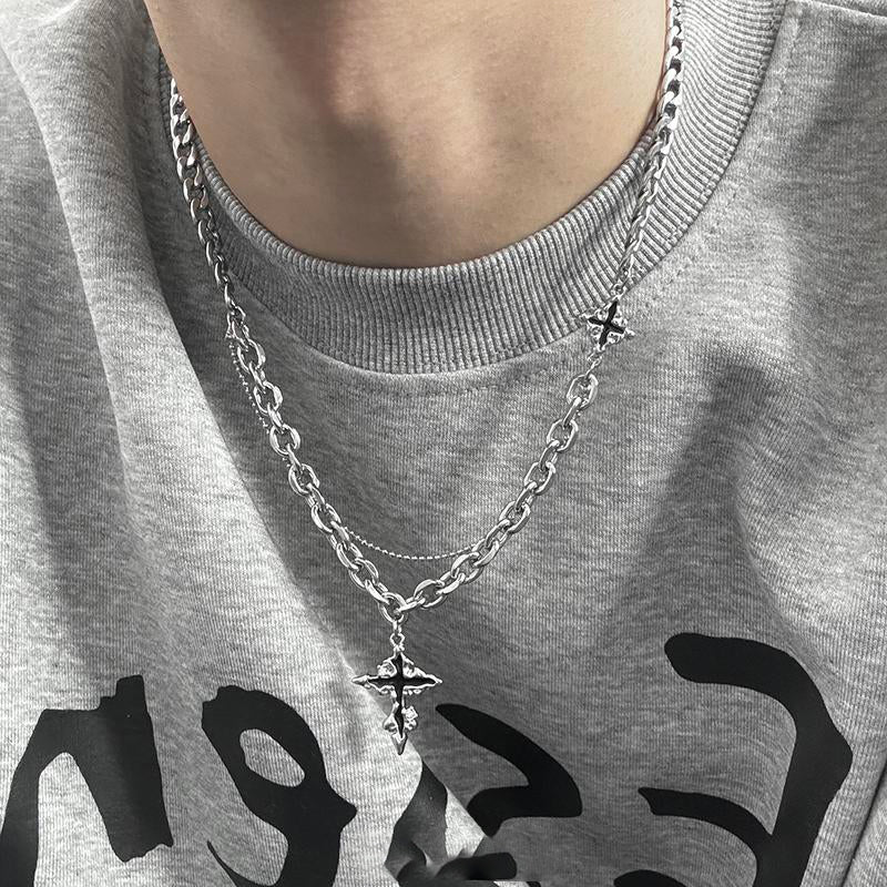 Molten Cross Titanium Necklace