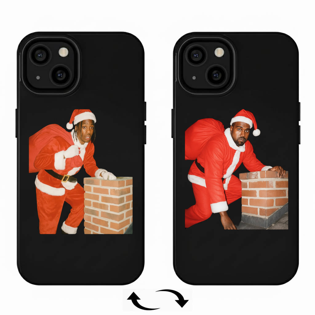 3D Lenticular Phone Case – Travis Scott & Kanye West Santa Chimney Dual Flip Visuals