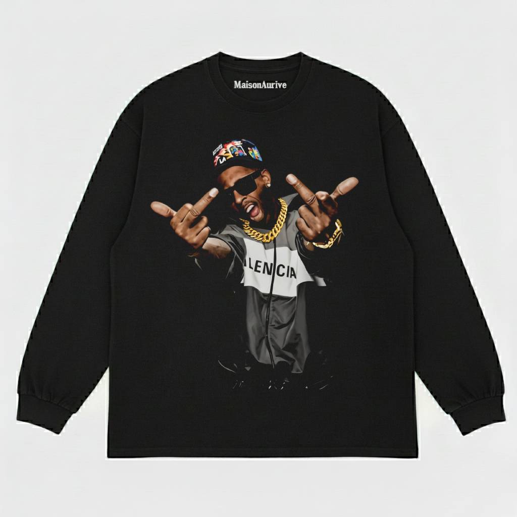 MaisonAurive ウォッシュド ヒップホップ T シャツ – ブラック |ホワイト |ウォーターウォッシュド グレー - クリス ブラウン V3