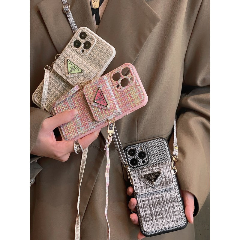 Luxury Weave Card Bag Crossbody iPhone etui