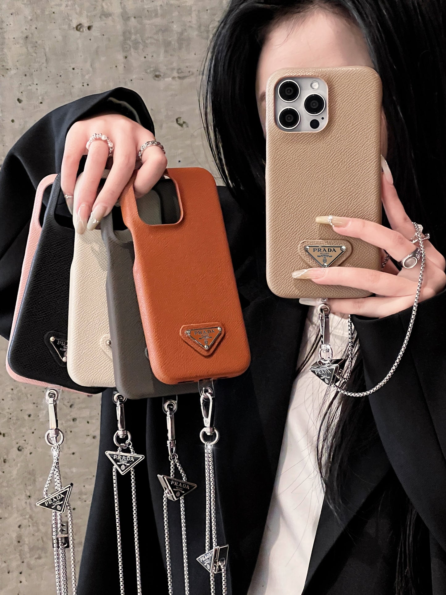 Luksus Læder Crossbody iPhone etui