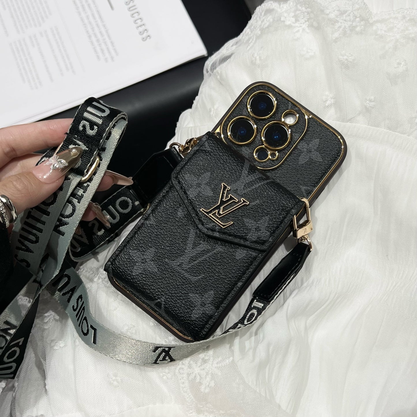 Klassisk luksus kortholder iPhone etui