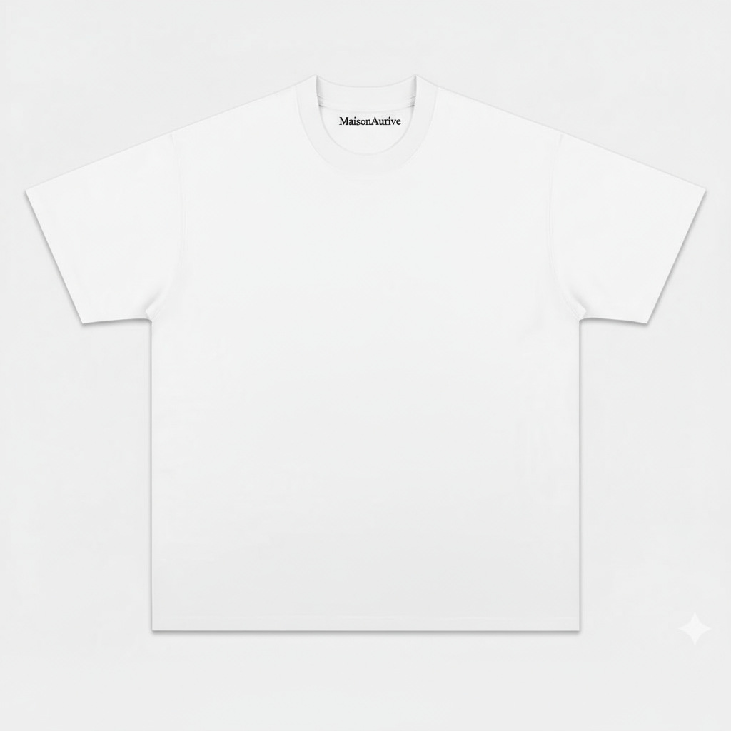 MaisonAurive Washed Hip-Hop Tee – Black | White | Waterwashed Grey