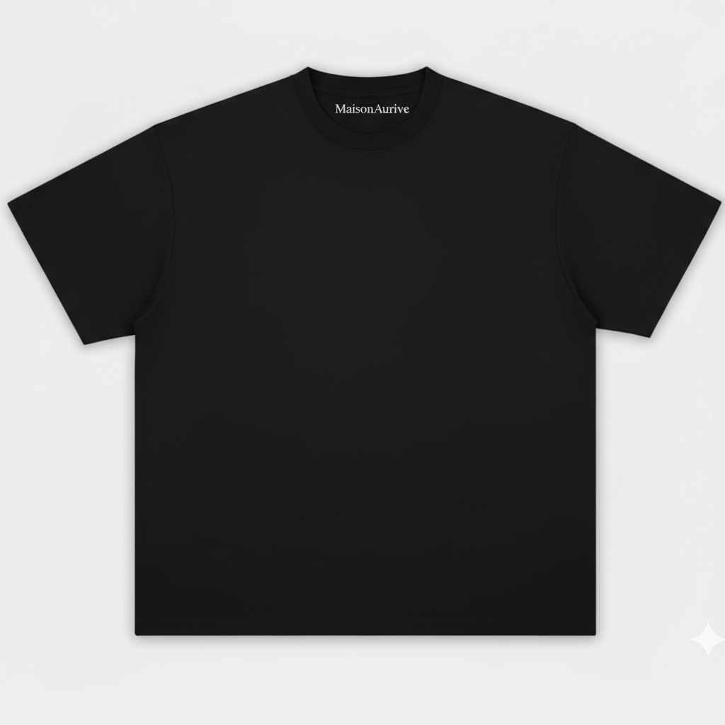 MaisonAurive Washed Hip-Hop Tee – Black | White | Waterwashed Grey