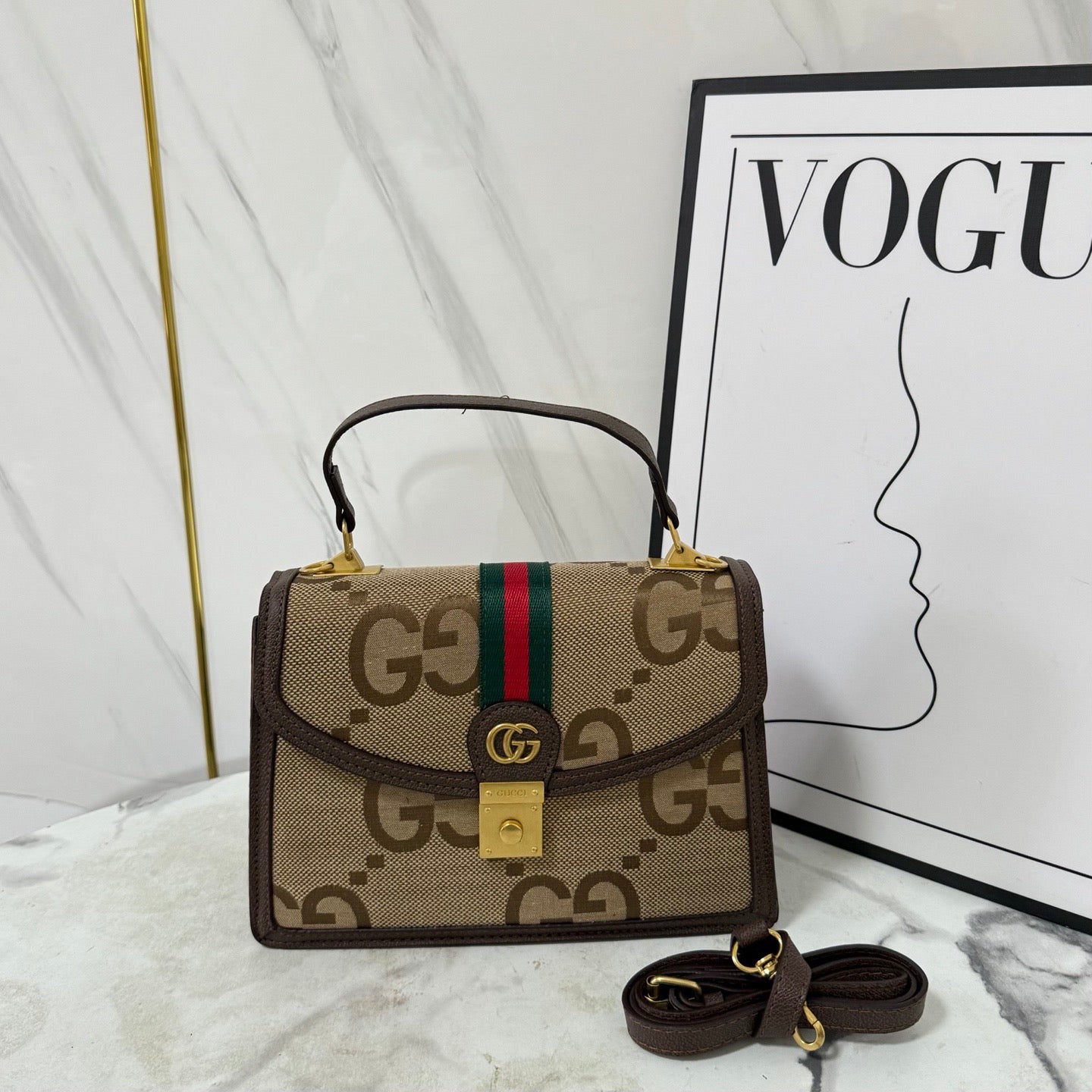 Luxe Monogram Leather Satchel