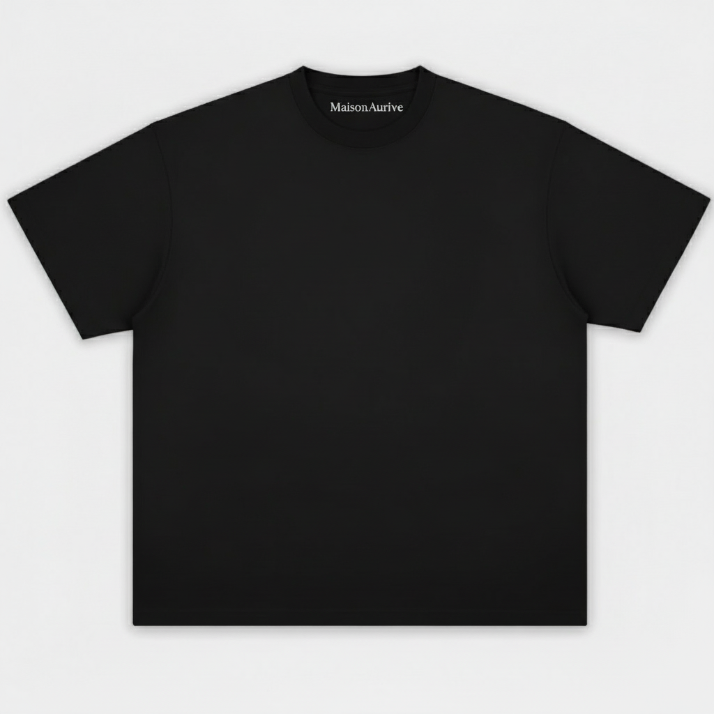 MaisonAurive Washed Hip-Hop Tee – Black | White | Waterwashed Grey