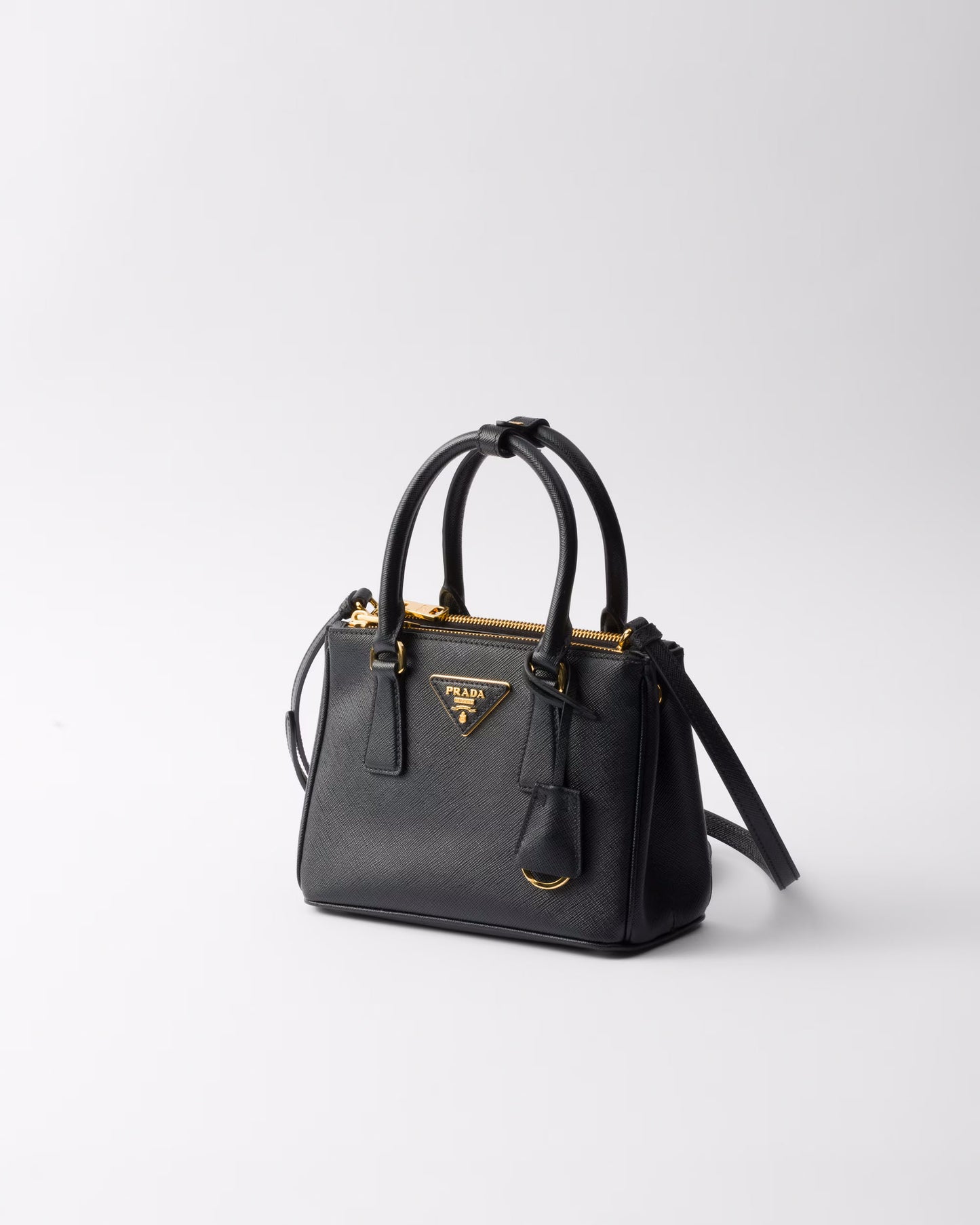 Mini Saffiano Leather Structured Top Handle Tote Bag