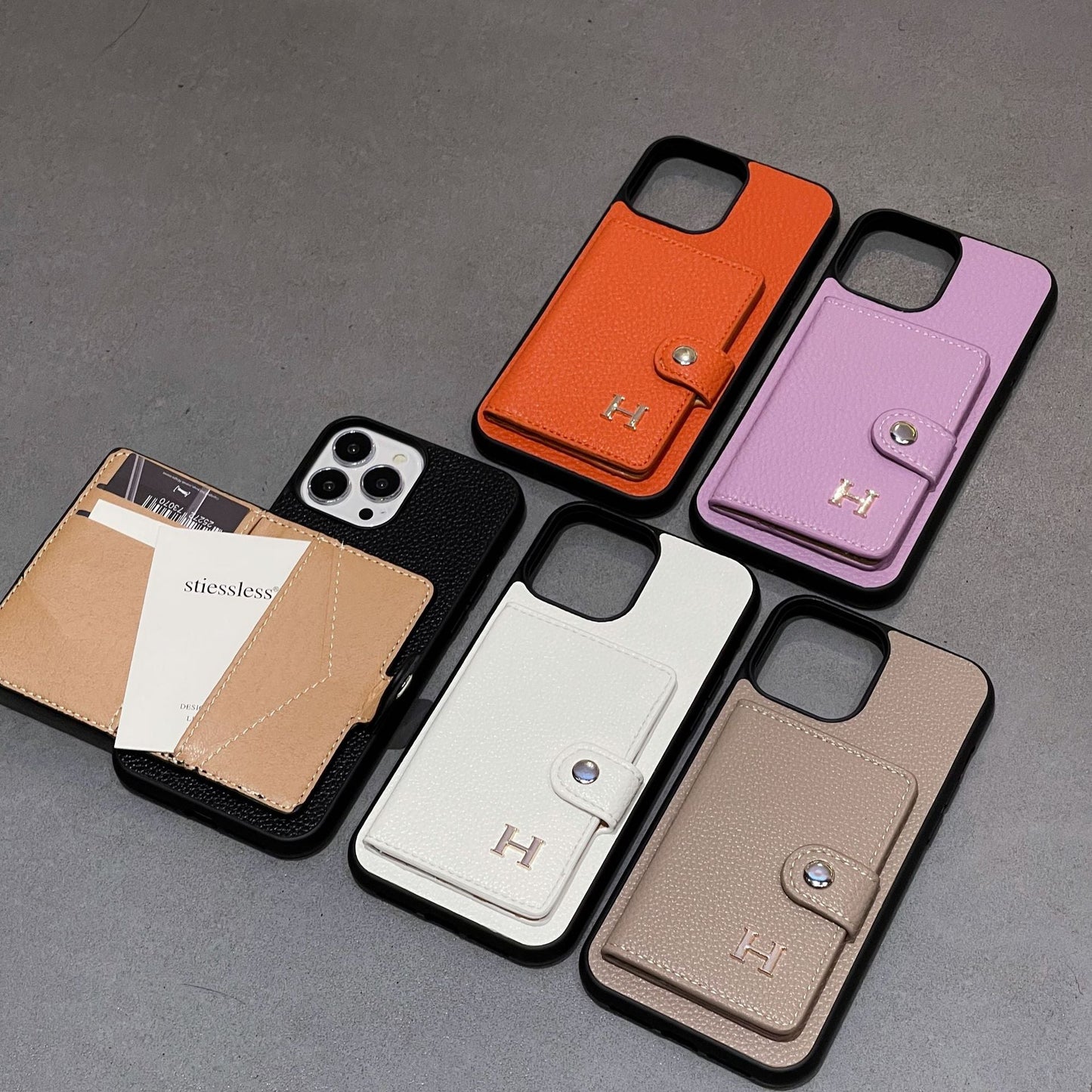 H Læderkortholder iPhone-etui