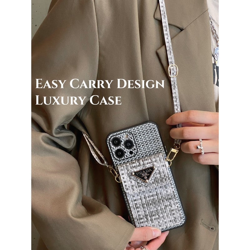 Luxury Weave Card Bag Crossbody iPhone etui