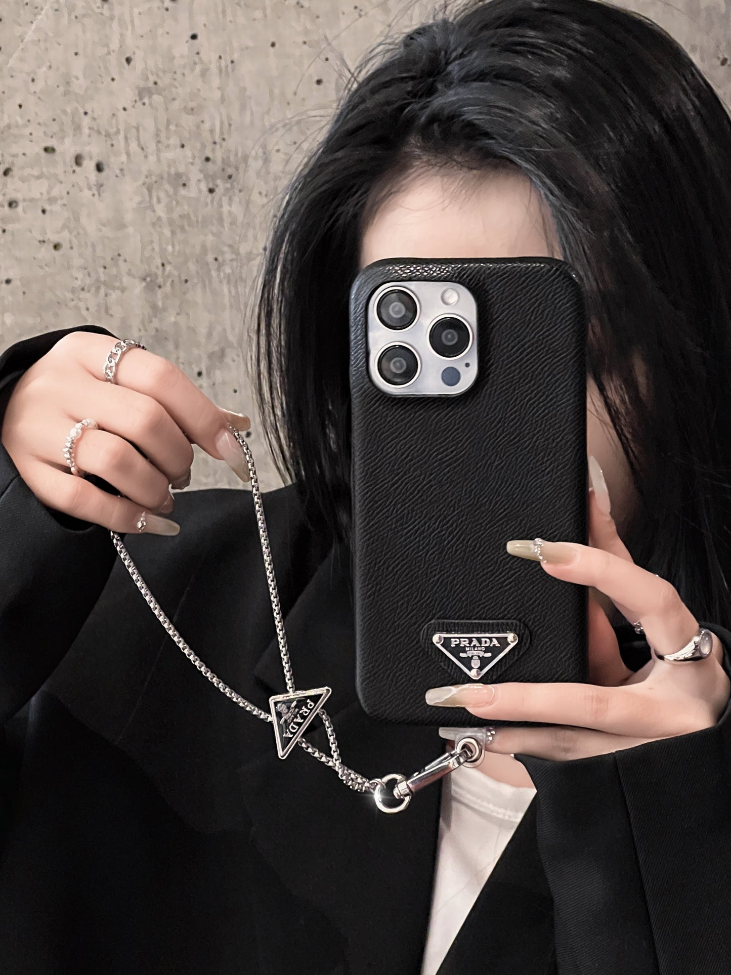 Luksus Læder Crossbody iPhone etui