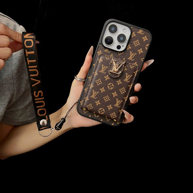 Luksus klassisk farve Crossbody iPhone etui
