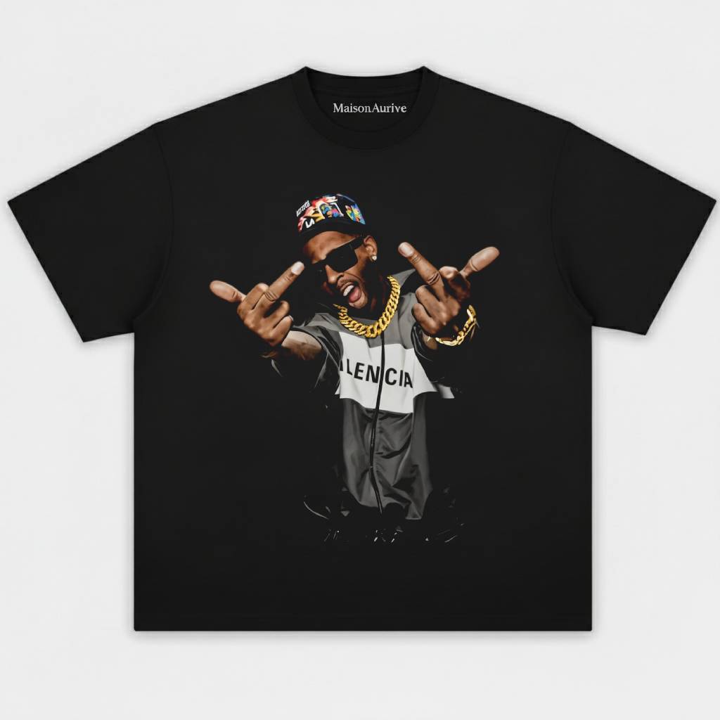 MaisonAurive ウォッシュド ヒップホップ T シャツ – ブラック |ホワイト |ウォーターウォッシュド グレー - クリス ブラウン V3