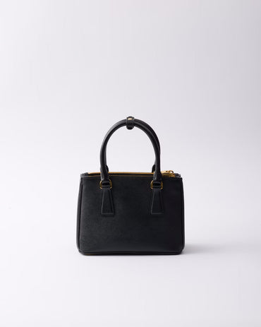 Mini Saffiano Leather Structured Top Handle Tote Bag