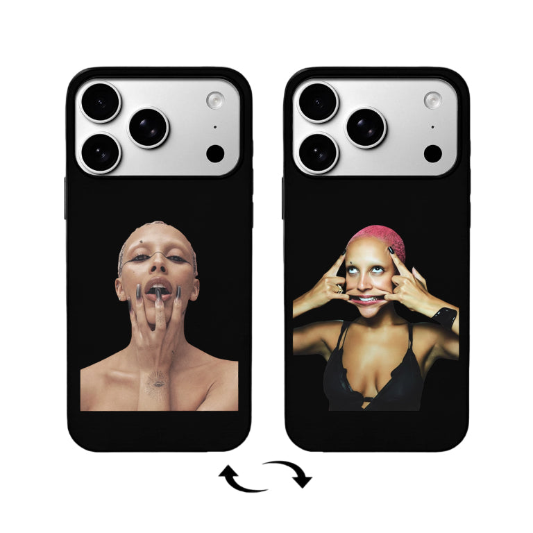 3D Lenticular Flip Phone Case – Dual Portrait: Baddie Dual Style Gesture Design