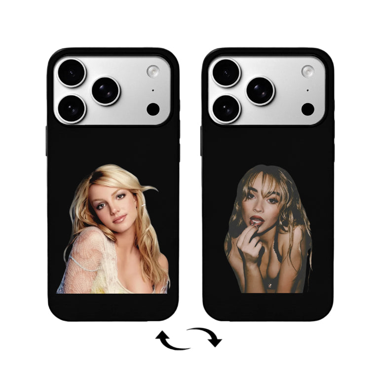 נרתיק טלפון 3D Lenticular Flip – Singer Dual Portrait: Elegant Chic & Bold Edgy Style