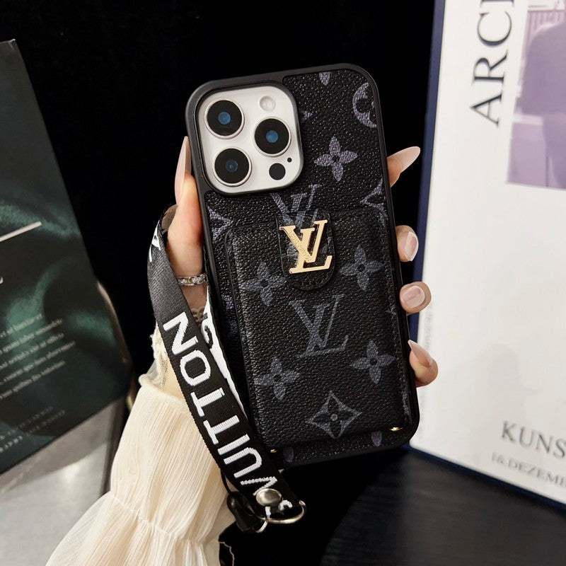 Luksus klassisk farve Crossbody iPhone etui