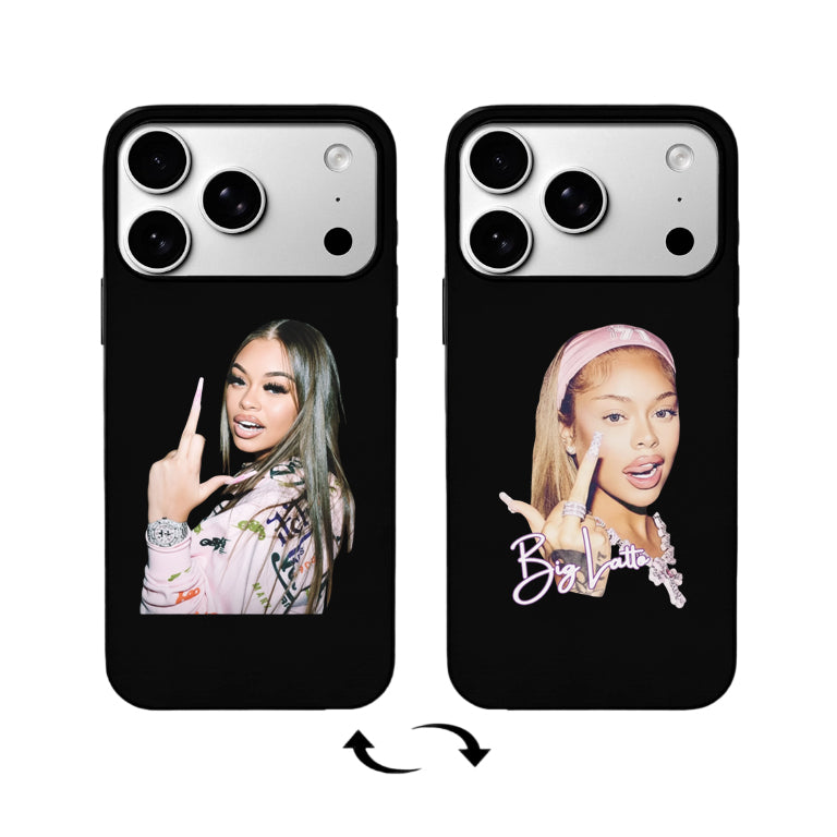 3D Lenticular Flip Phone Case – Dual Hip-Hop Portrait & Text Design