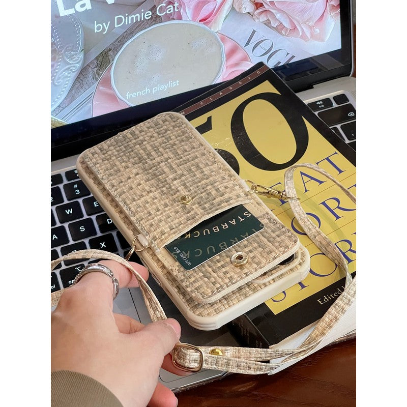 Luxury Weave Card Bag Crossbody iPhone etui
