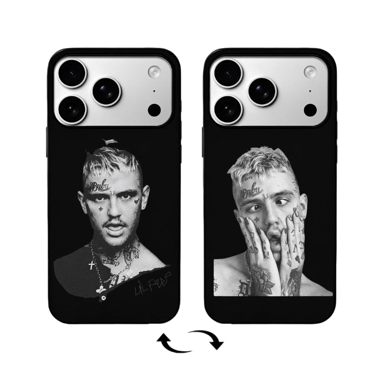 3D Lenticular Flip Phone Case – Lil Peep Tattoo Hip-Hop Dual Portrait Design
