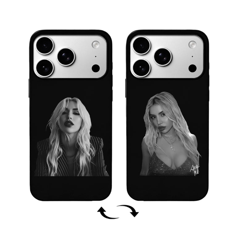 3D 光柵翻蓋手機殼 – 雙人肖像：條紋西裝 & 閃閃發光的服裝氛圍