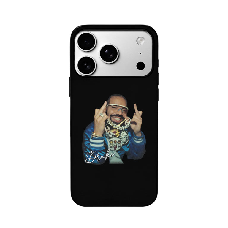 3D Lenticular Flip Phone Case – Dual Portrait: Hip-Hop Chain & Drake Gesture
