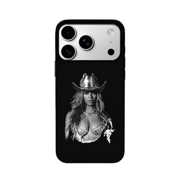 3D Lenticular Flip Phone Case – Miley Cyrus Dual Portrait: Cowboy Stage & Masket Edgy Black Style