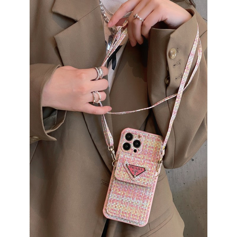 Luxury Weave Card Bag Crossbody iPhone etui