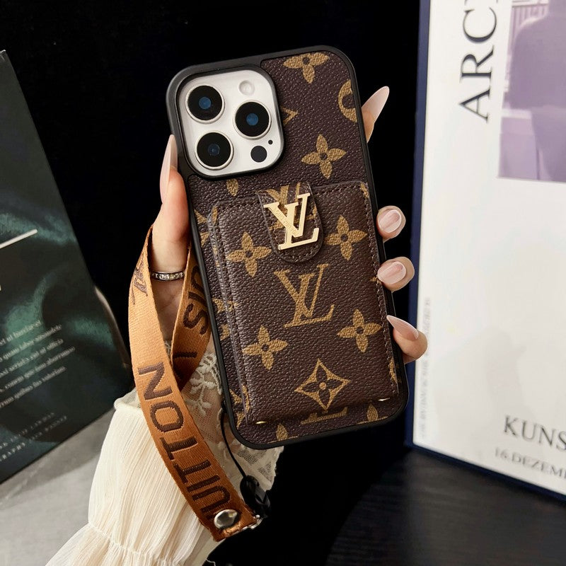 Luksus klassisk farve Crossbody iPhone etui