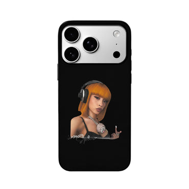 3D Lenticular Flip Phone Case – Dual Portrait: Hodetelefon & Krøllet hår Edgy Outfit Vibe