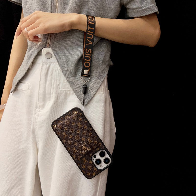Luksus klassisk farve Crossbody iPhone etui