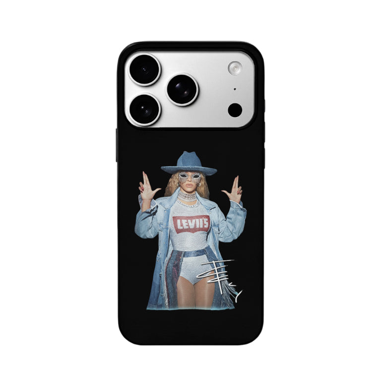 3D Lenticular Flip Telefonfodral – Beyoncé Dual Portrait: Off-Soulder Chic & Cowboy Edgy Style
